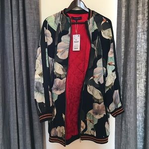 Zara women’s Trafaluc long bomber jacket